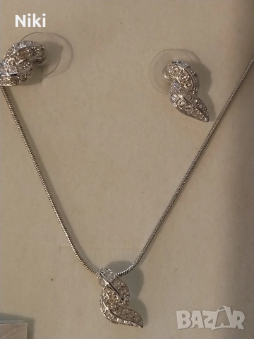 Колие, колие с обеци комплект., снимка 2 - Бижутерийни комплекти - 54086836