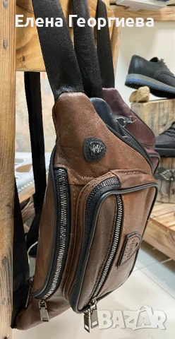 Мъжка чанта за кръста естествена кожа ръчна изработка.