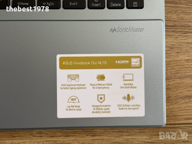Asus VivoBook Go 15 Blue`Ryzen 7320U/8GB DDR5/256GB NVMe/Full HD/Бат 6ч/Подсветка, снимка 3 - Лаптопи за работа - 54596746