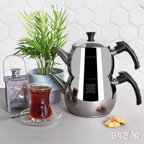 Комплект иноксови чайници 1L + 1.5L за индукция 18/10, снимка 5 - Други - 55449169