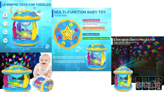 Интерактивна нощна лампа – звезден проектор!, снимка 2 - Образователни игри - 54208415