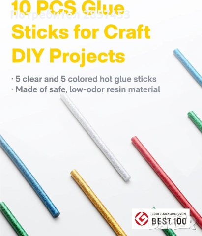 Пистолет за горещ силикон / USB-C / 30s heating / 10 glue sticks / нов, снимка 10 - Други инструменти - 54896218