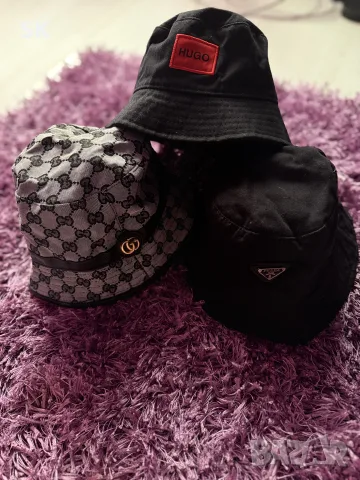 Шапки идиотки Prada,Hugo,Gucci, снимка 7 - Шапки - 55405765
