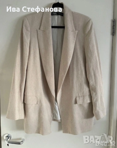 Елегантно бежово стилно елегантно  сако Zara zara бежов / екрю цвят , снимка 5 - Сака - 54569250