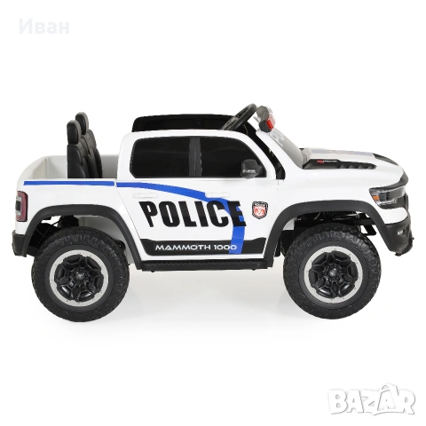 ТОП ЦЕНАНОВО!Акумулаторен джип RAM POLICE WHITE с 12V батерия,EVA гуми,сигнални светлини,дистанно, снимка 5 - Детски велосипеди, триколки и коли - 55074872