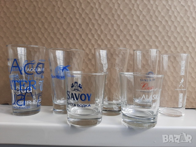 Чаши за вода, уиски, водка, узо