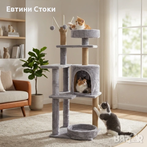 Котешка катерушка XL 127 см с къщичка и 5 нива, снимка 11 - За котки - 54929734