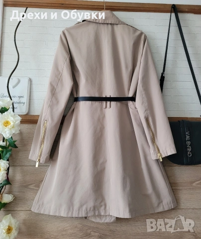 Бежов тренч с ципове LIVELO , снимка 10 - Палта, манта - 51863297