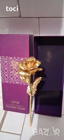 Златна роза в кутия Golden Rose, снимка 3 - Романтични подаръци - 54406270