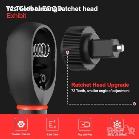 ATsafepro динамометричен ключ 5-60Nm 3/8", снимка 6 - Ключове - 54761507