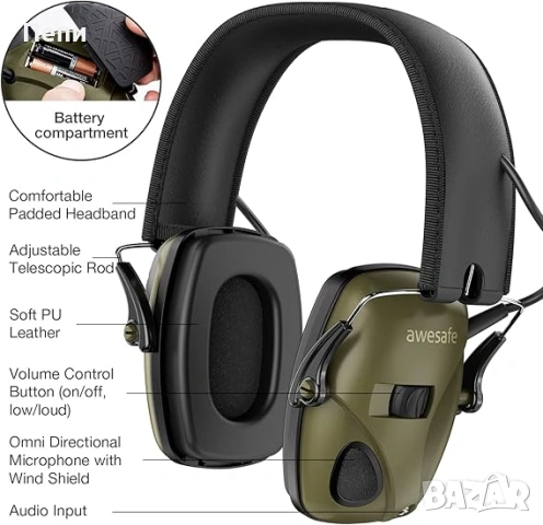 Антифони Awesafe Electronic Shooting Ear Protection, снимка 2 - Друга електроника - 54508255
