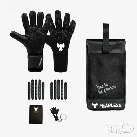 Вратарски ръкавици Fearless WOLF IRONPALM BLACK размер 6,7,8,9,10,11, снимка 2 - Футбол - 55659322