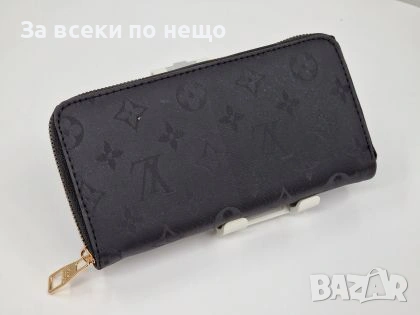 Louis Vuitton Дамско Черно Кожено Портмоне malkite-31341