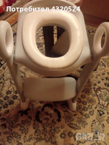 Детска тоалетна седалка със стълби, подлакътник, неплъзгаща се, регулируема по височина, сгъваема, снимка 2 - Други - 54002617