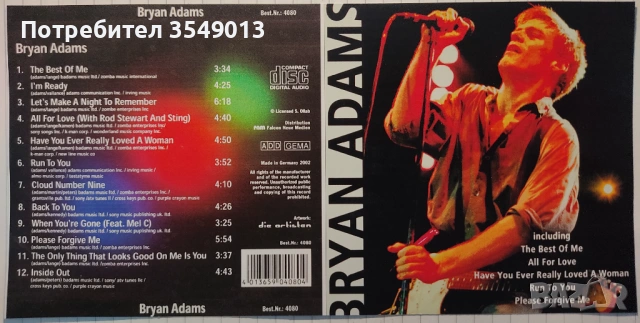 cd / цд компакт дискове - нови - BRYAN ADAMS [GR.HITS,BEST,COLLECTION], снимка 5 - CD дискове - 53222115
