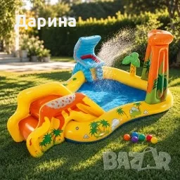 надуваем аквапарк басейн