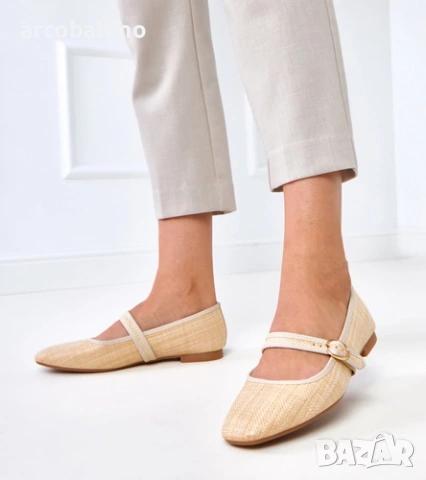 Дамски плетени балетки с катарама Nonana, 3цвята , снимка 2 - Дамски ежедневни обувки - 54025181