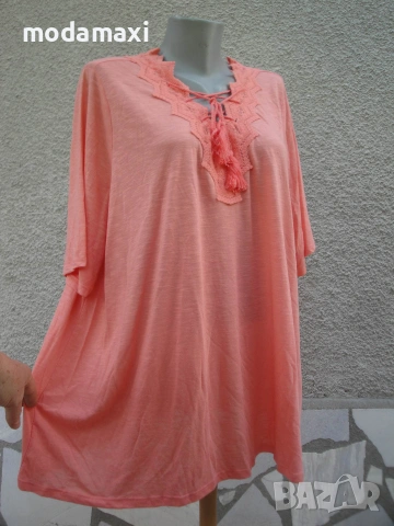 4XL Нова туника  Avenue с коралов цвят , снимка 2 - Туники - 55054303