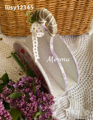 Двоен салфетник-Люляк!💜🌿🐞, снимка 4 - Декорация за дома - 54446937