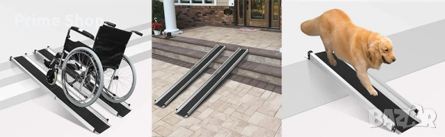 Телескопична алуминиева рампа за инвалидни колички gardhom, 120-213 см, 272 кг, к-кт от 2 бр., снимка 9 - Други - 54447038