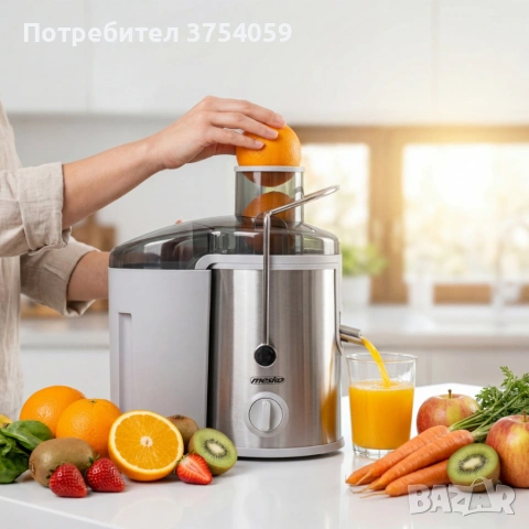 Компактна сокоизстисквачка Mesko MS 4126 - Здравословен сок за секунди – 600W мощност , снимка 5 - Сокоизстисквачки и цитрус преси - 55156364