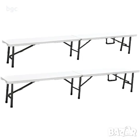  Комплект пейка от 2 части за градина/тераса/двор Kring Banquette, Сгъваема, 180x25x43, Метал/Пластм