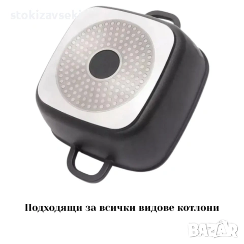 Комплект тенджери – Cheffinger от 3 части с мраморно покритие и капаци + подарък 2 ръкавици, снимка 3 - Съдове за готвене - 54138471