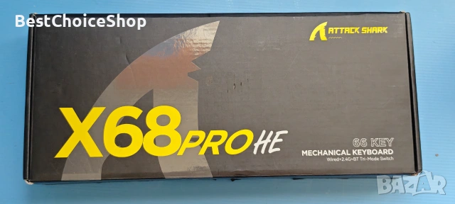 MAMBASNAKE Безжична геймърска клавиатура Attack Shark X68PRO HE с бърз тригер, снимка 7 - Клавиатури и мишки - 55039239