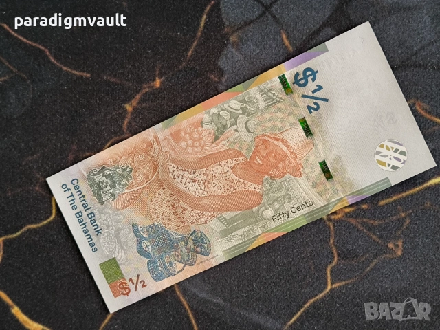 Банкнота - Бахами - 1/2 (половин) долар UNC | 2019г., снимка 2 - Нумизматика и бонистика - 54306718
