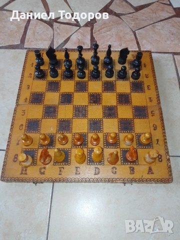 Стар Дървен Шах .Размери - 34 х 34см. , снимка 9 - Шах и табла - 54320843