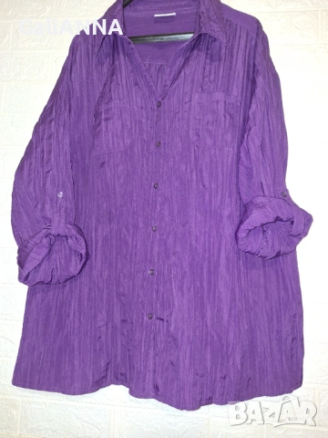 СТРАХОТНА ЕФИРНА РИЗА 3XL-4XL, снимка 5 - Ризи - 54393053
