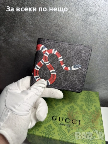 Gucci Snake Мъжки Черен Портфейл С Кутия Код Chronolux6, снимка 2 - Портфейли, портмонета - 55078367