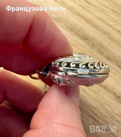 Сребърно/925/ сърце с верижка, снимка 3 - Колиета, медальони, синджири - 54288973