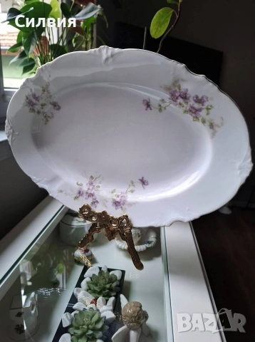 Овално Плато старинен порцелан 