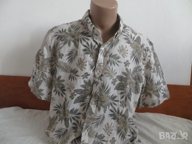 Мъжки ризи с къс ръкав от лен, снимка 8 - Ризи - 41314075