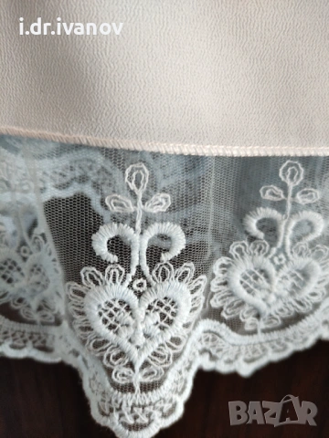 Светло синя шифонена блуза със дантела отдолу , снимка 4 - Тениски - 54095654