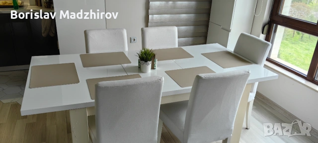 Трапезни столове IKEA Henriksdal – бели / бежови 6 броя, снимка 4 - Столове - 54678352