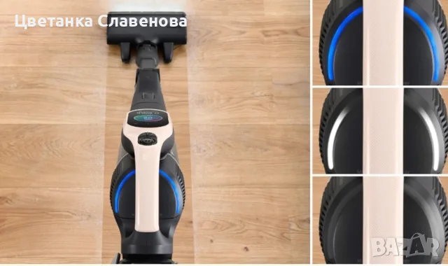 Безжична прахосмукачка Bosch Unlimited 10 BKS1041RHF, батерия 4.0 Ah, LED светлина, розова, снимка 14 - Прахосмукачки - 55325051