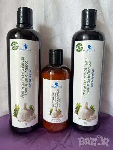Шампоан и балсам с чесън Hunca Care за растеж, против косопад