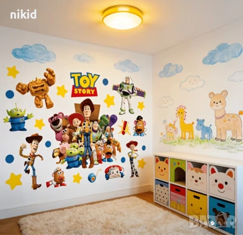 Играта на играчките Toy Story герои стикер за стена лепенка самозалепващ за детска стая, снимка 3 - Други - 54488533