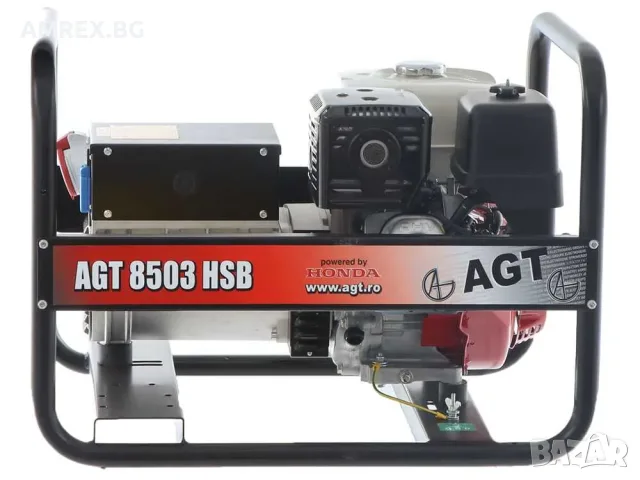 Бензинов трифазен генератор AGT с двигател Honda – 6.4 kW, снимка 4 - Генератори - 55393439