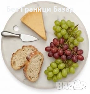 Нова каменна Топлоустойчива мраморна подложка дъска за кухня 25 см за рязане и сервиране, снимка 2 - Други - 54636764