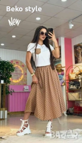  🎀Дамски Комплект Gucci Пола+Тениска