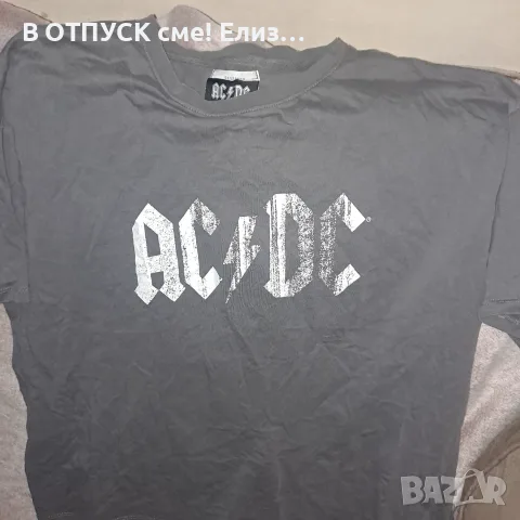 Оригинална лиценз тениска AcDc сива, винтидж ефект, съставена нарочно