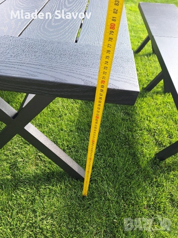 градински комлект от алуминий цвят антрацит, имитация на дърво, снимка 7 - Градински мебели, декорация  - 54198770