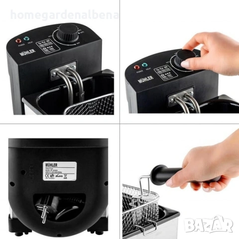 Мощен Фритюрник Muhler 3.0L | 2000W | Неръждаема Стомана, снимка 3 - Фритюрници - 54211587