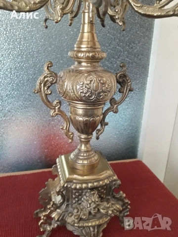 голям бронзов свещник, снимка 3 - Антикварни и старинни предмети - 54967973