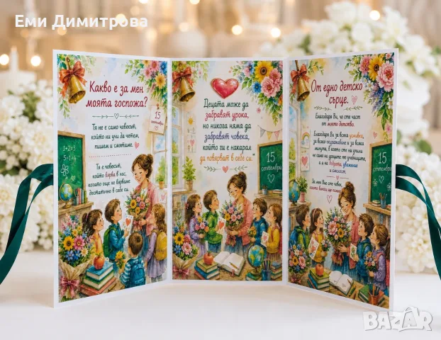Специална картичка за любимата госпожа 15 септември , снимка 2 - Подаръци за жени - 55292893