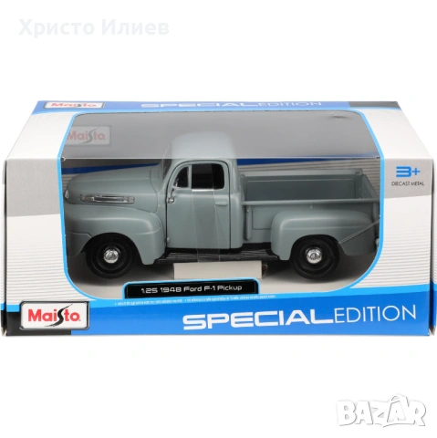 Метален Камион Мащаб 1:25 Форд F-1 пикап 1948 Maisto , снимка 7 - Коли, камиони, мотори, писти - 54482266