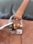 Оригинална дамска кожена чанта Gucci Bamboo Guccissima със сертификат, снимка 4